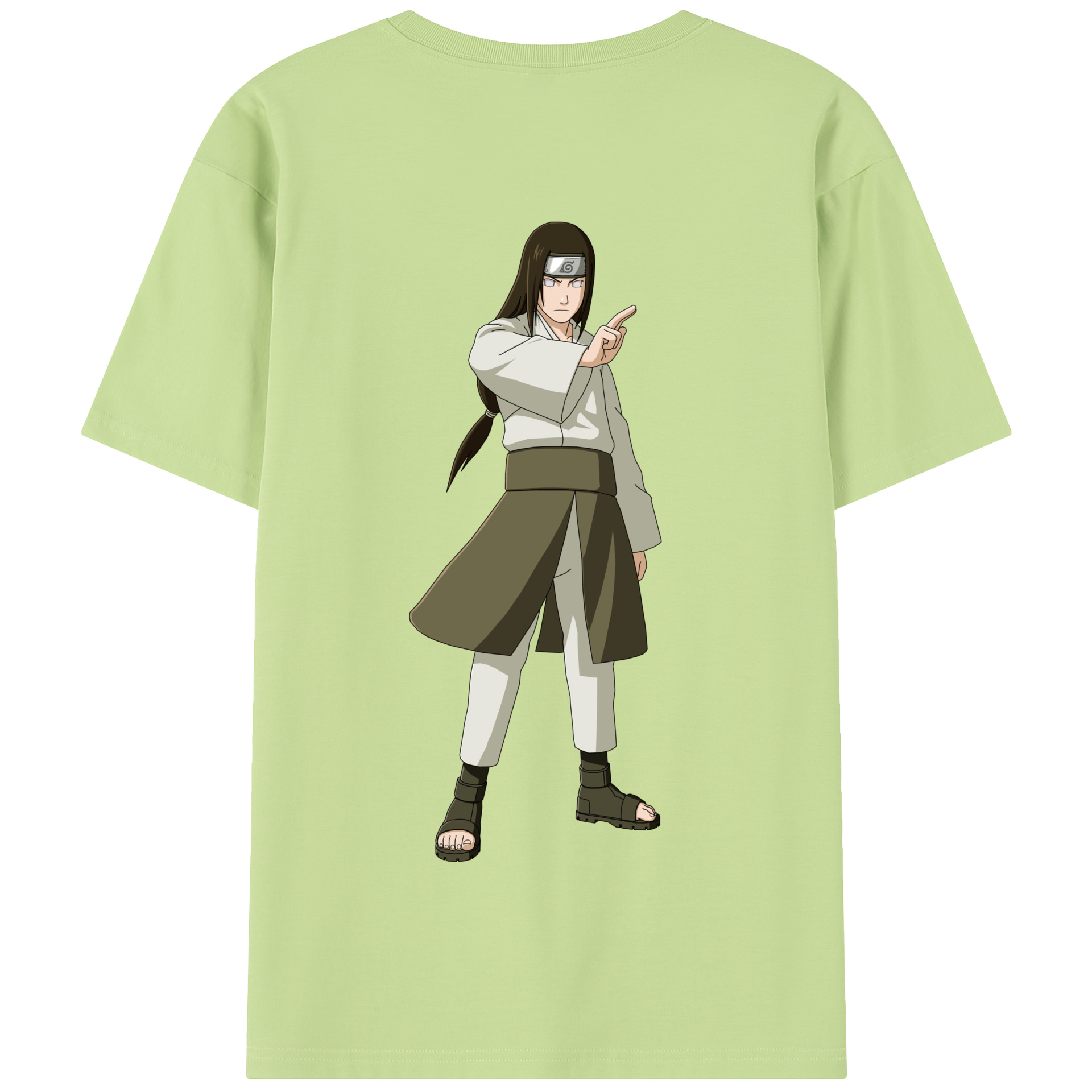 （画像用） NARUTO -ナルト- 日向ネジ Hyūga Neji 綿100％半袖Tシャツ（背面プリント）